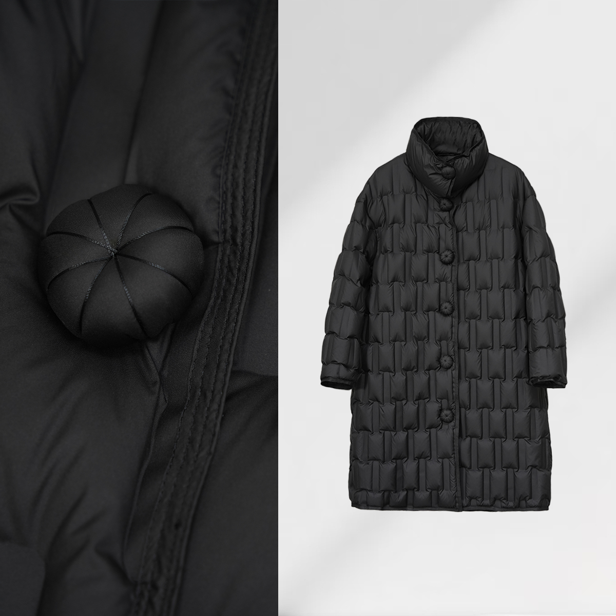 ‘南瓜方糖’立领瓜苞磁吸扣方形压胶羽绒服280247Kr