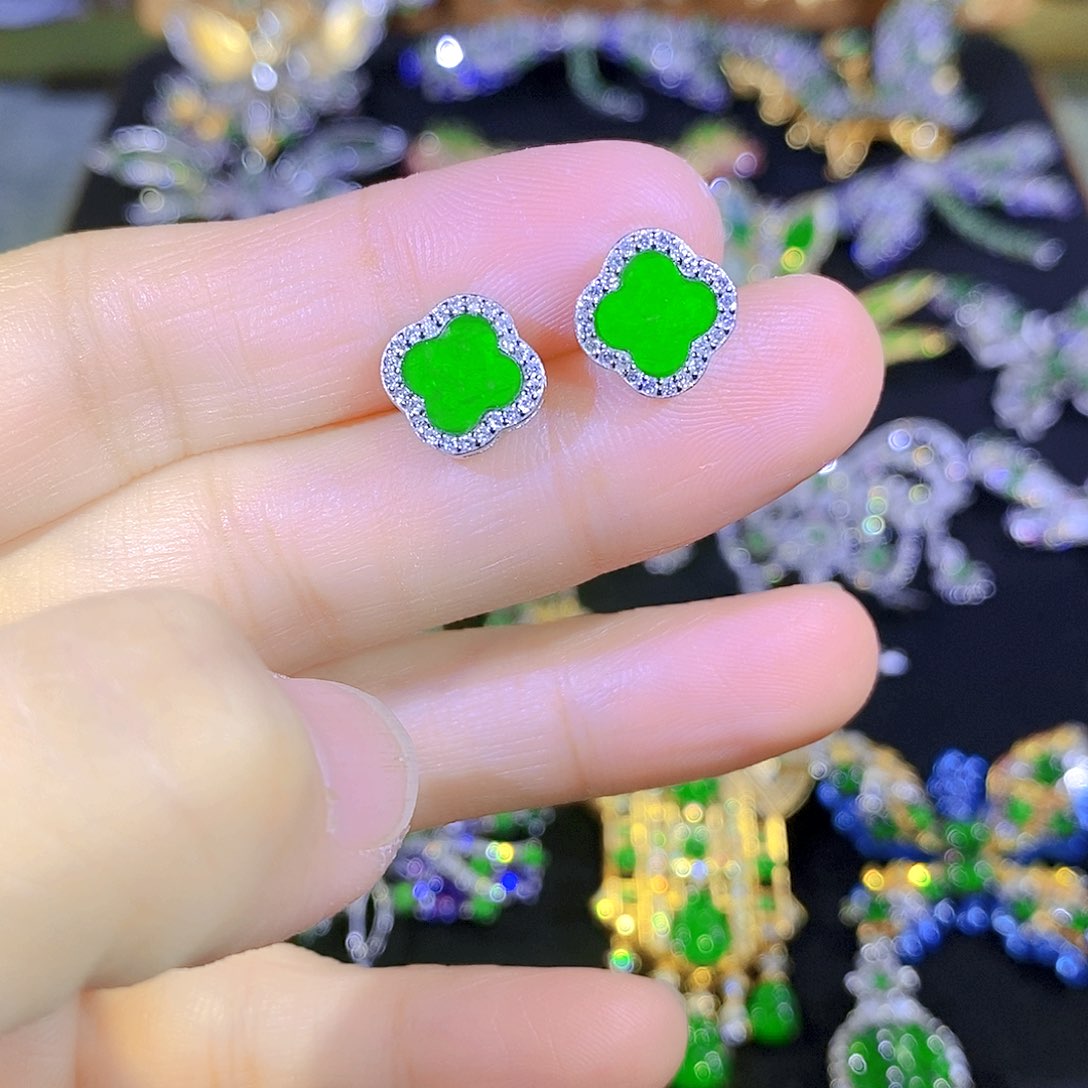 吊坠(不含链)银S925镶嵌翡翠