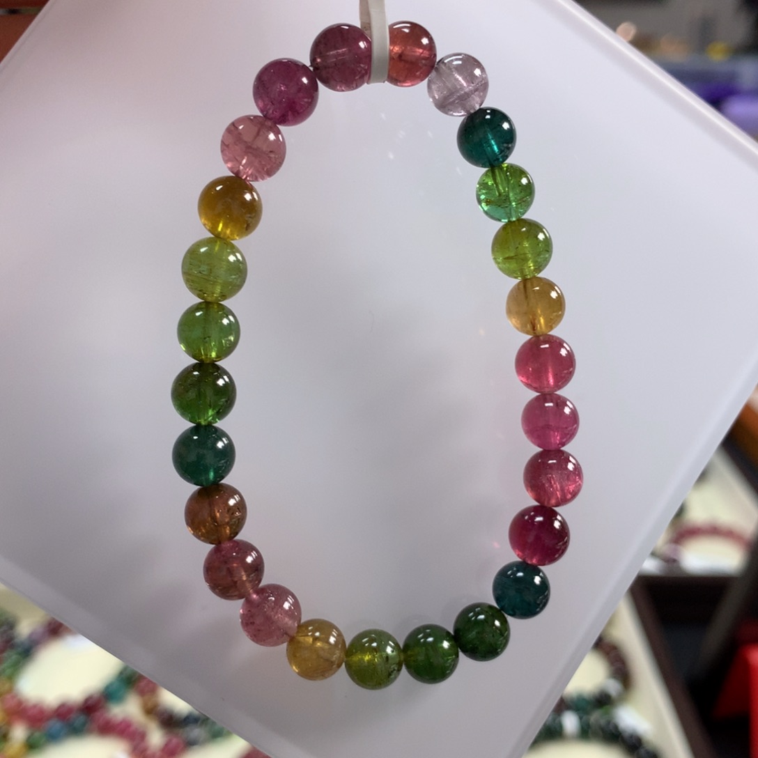 碧玺手链未镶嵌7.3毫米左右