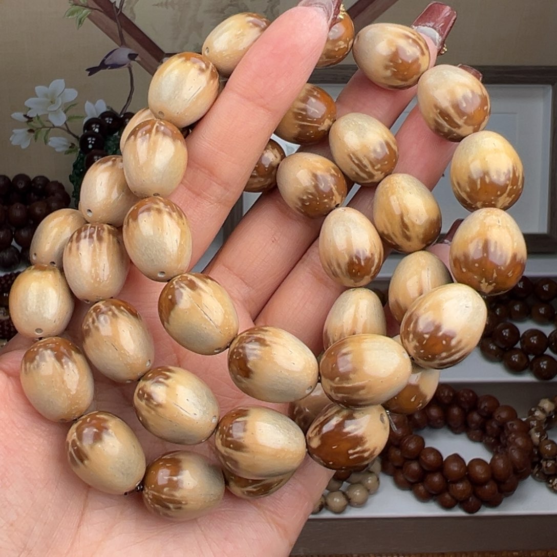 紫金鼠手串半实心花皮枣珠 福利款