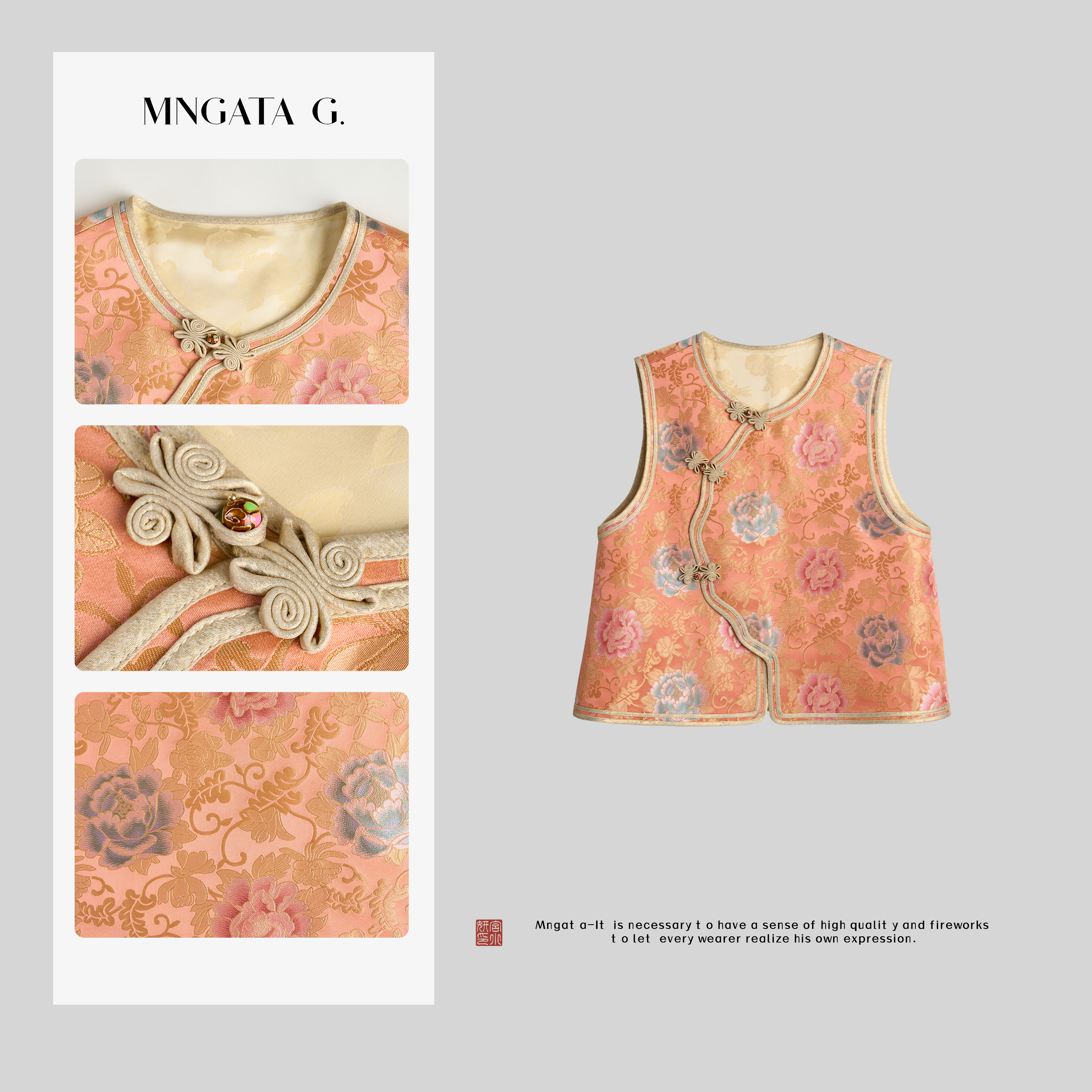 MNGATA G.宫小妍【云锦·锦上添华】桑蚕丝新中式中国风马甲5031782