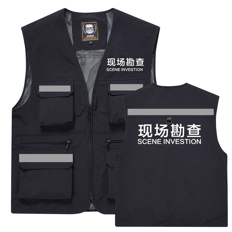可印花印LOGO钓鱼马甲男背心定制速干功能勘察服马夹坎肩宽松工装