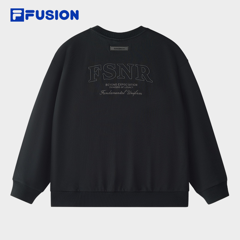 FILA FUSION斐乐男女同款潮流宽松圆领百搭针织套头衫T11U445203F