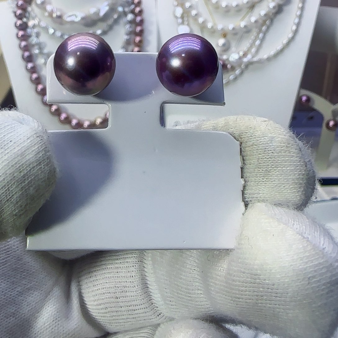 淡水珍珠耳钉银S925镶嵌心****2