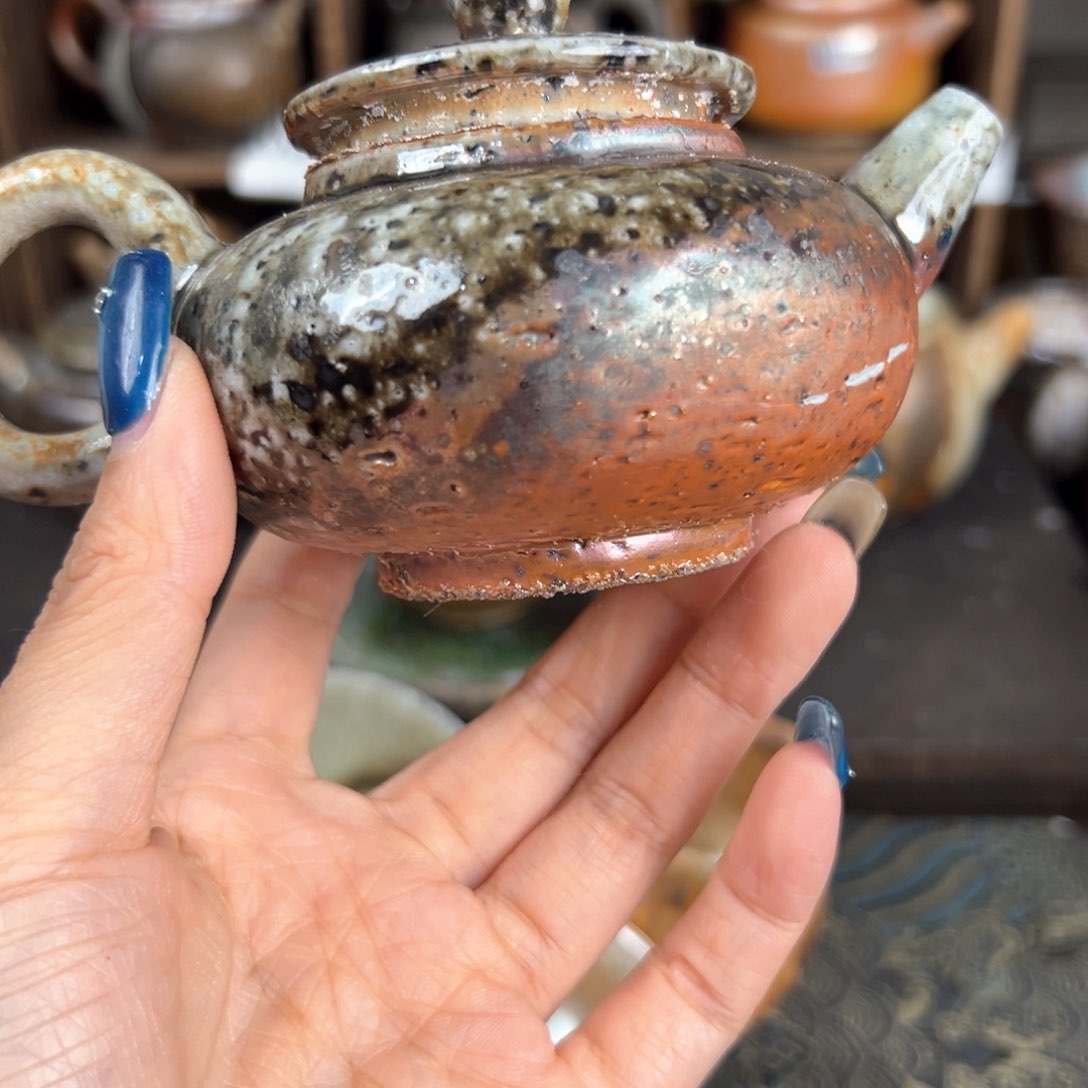 杯柴烧茶器粗陶壶