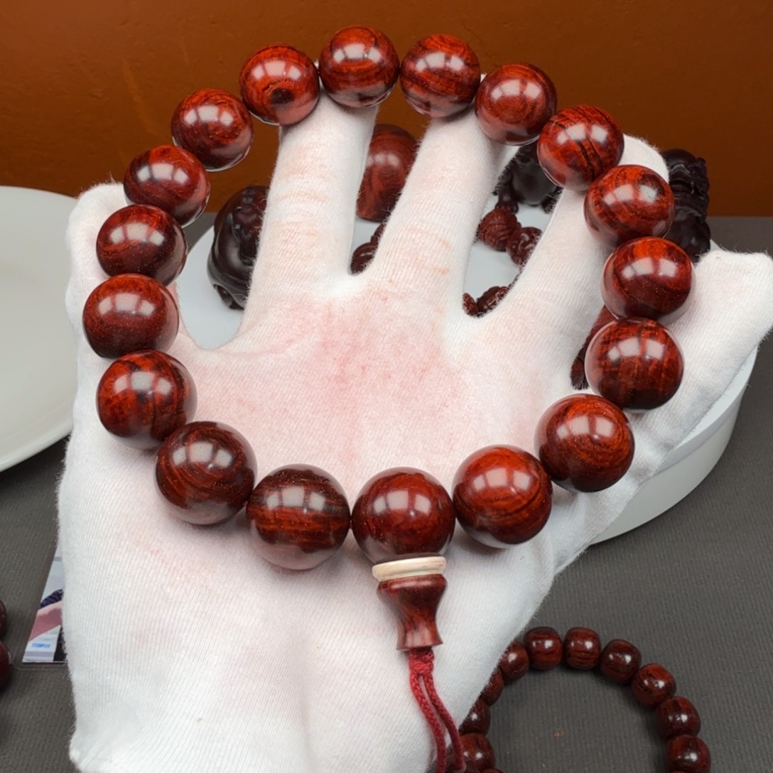 手串/手链小叶紫檀琴料20果冻泥水波金星18颗手持