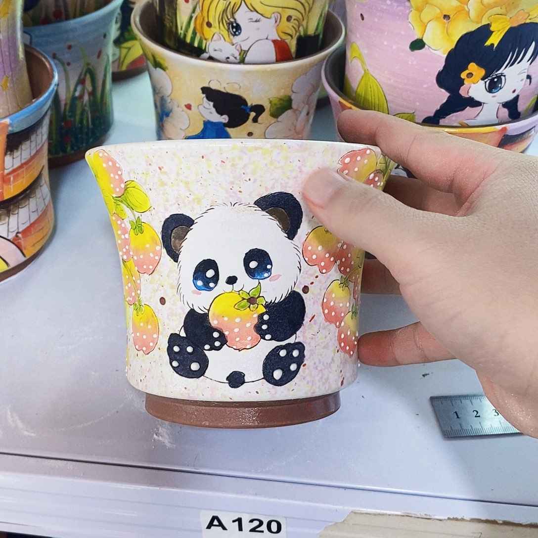 花盆紫砂红陶手绘盆满28包邮