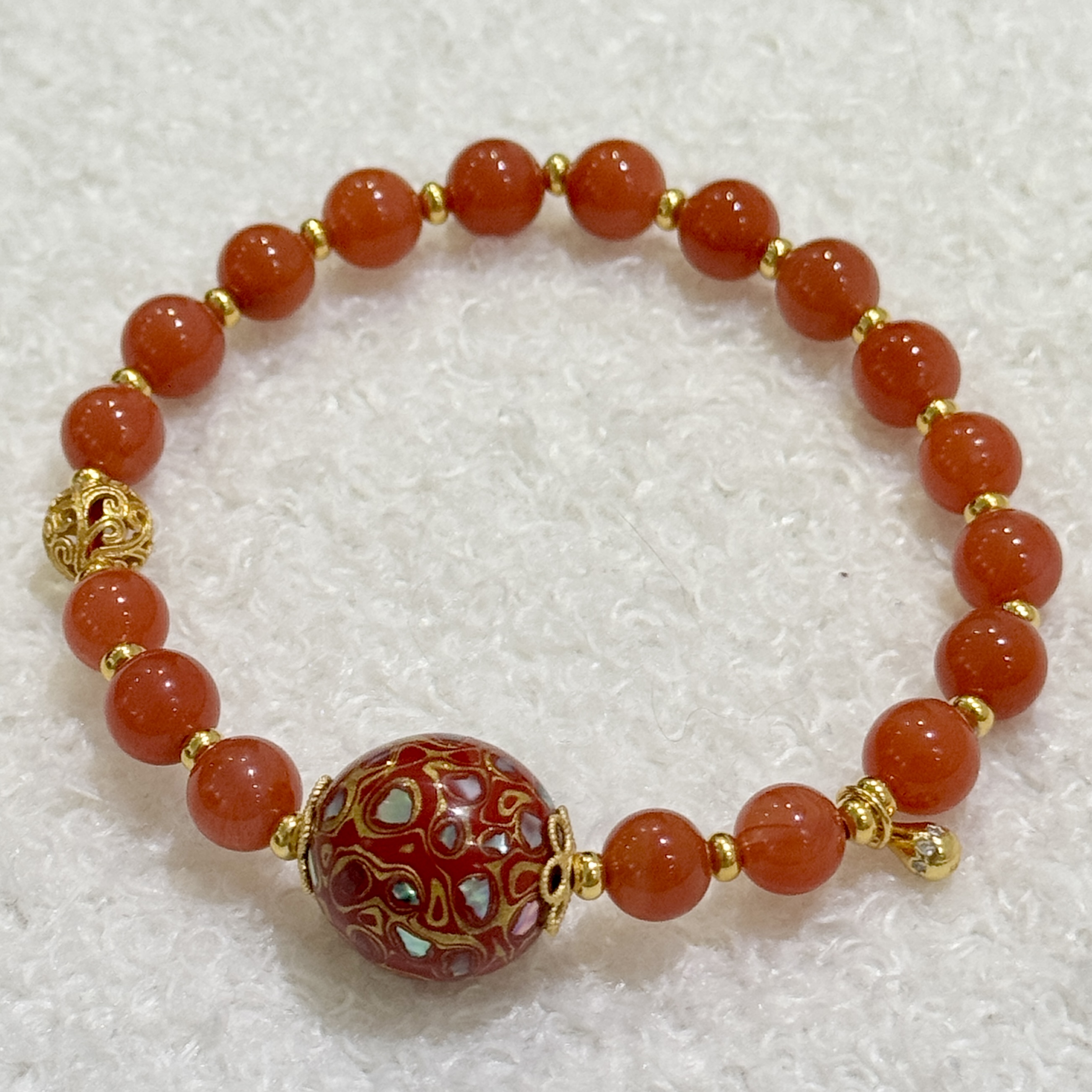 达人专属 天然南红玛瑙+925银镀金配饰（天然珠宝多样性发其一）