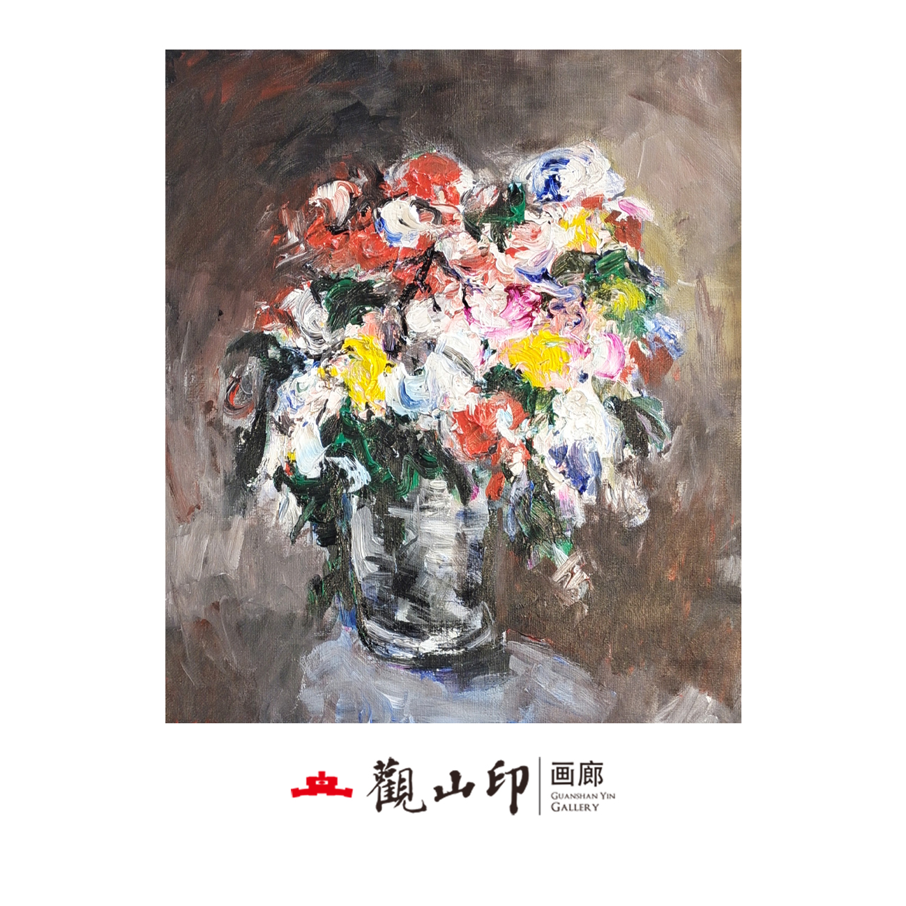 WZH原创手绘花卉油画57x77cm花卉作品1374