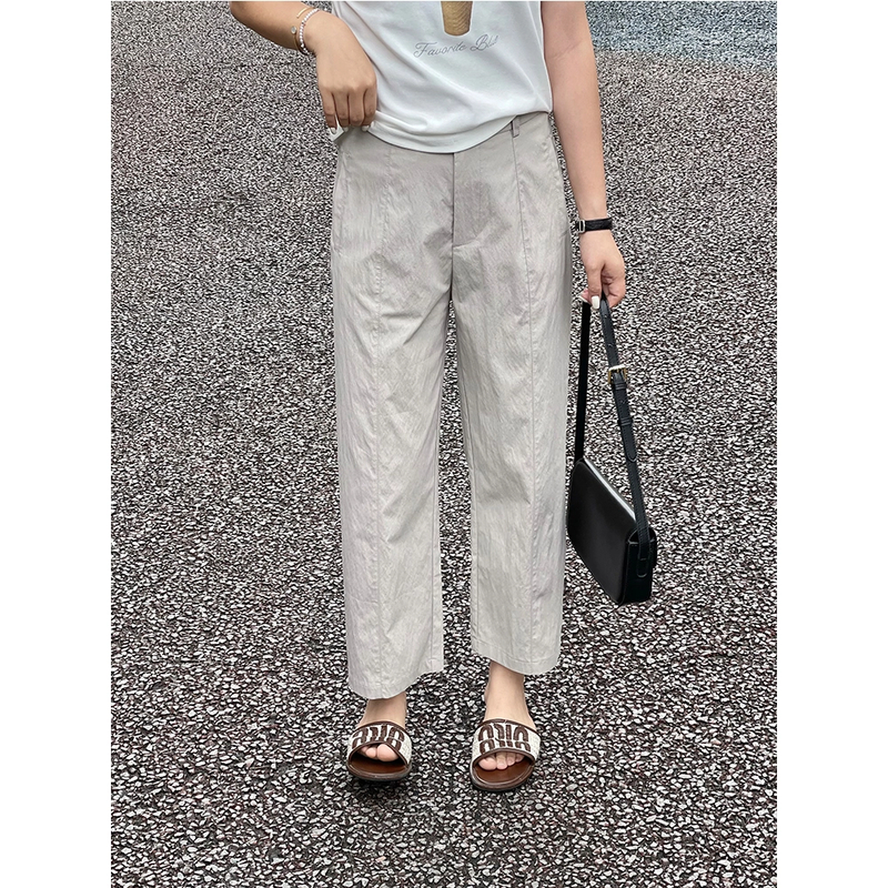 WenWen小个子2025韩系穿搭高腰时尚窄版直筒九分裤夏季新款3812