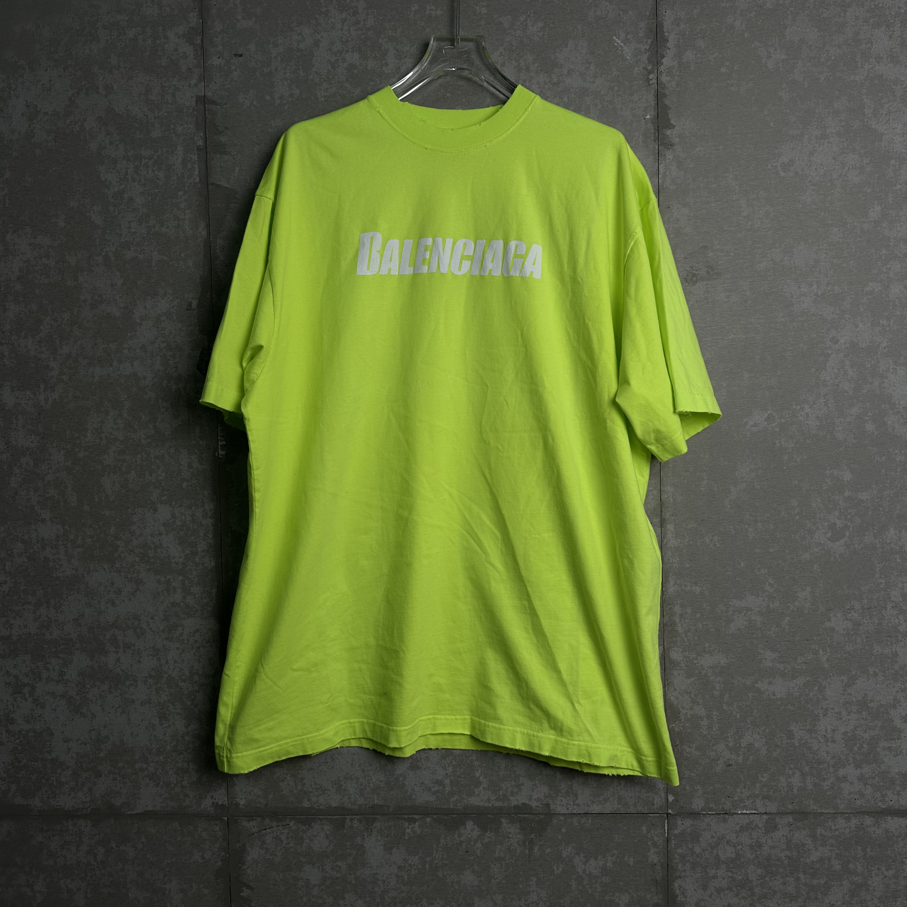 未使用 Balenciaga/巴黎世家 L/巴黎世家荧光破坏短袖 /13292/JP