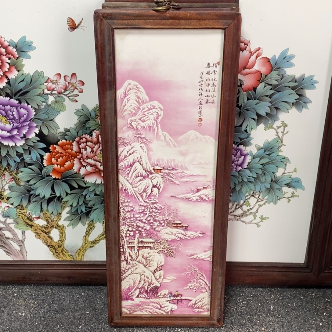 瓷片55*21 景德镇瓷板画柴窑烧制