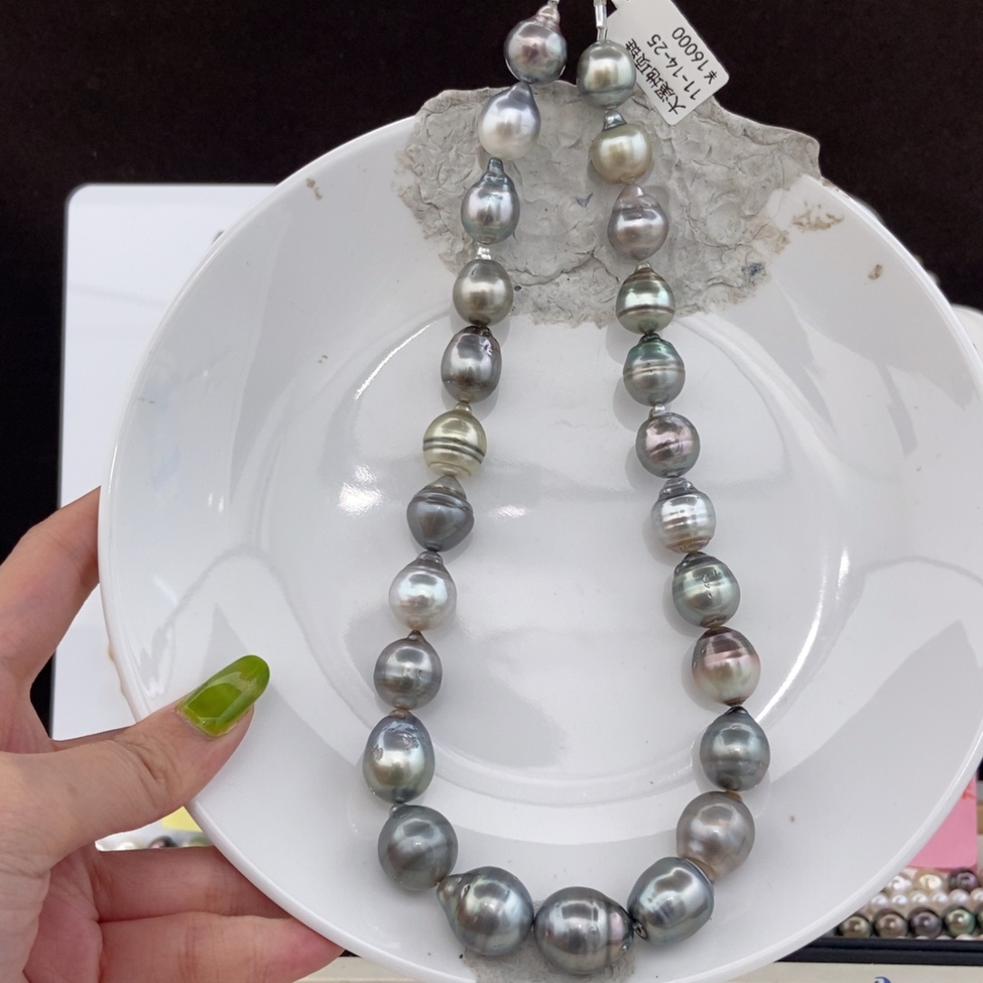 海水珍珠合金项链11-14/25颗 特价拍下不退不换