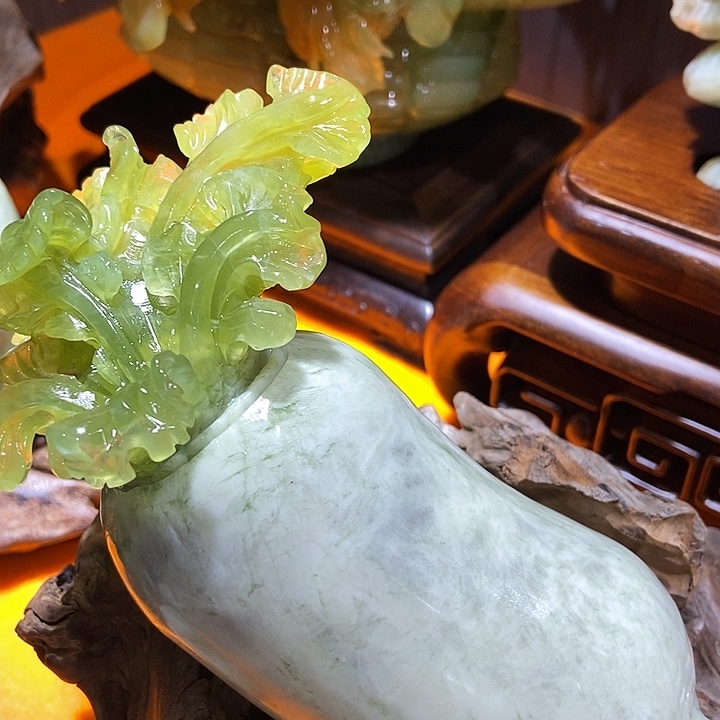 蛇纹石玉摆件合金