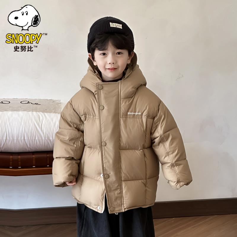 【主播推荐】【顾奈】史努比儿童新国标90绒羽绒服连帽面包服F1Y6012