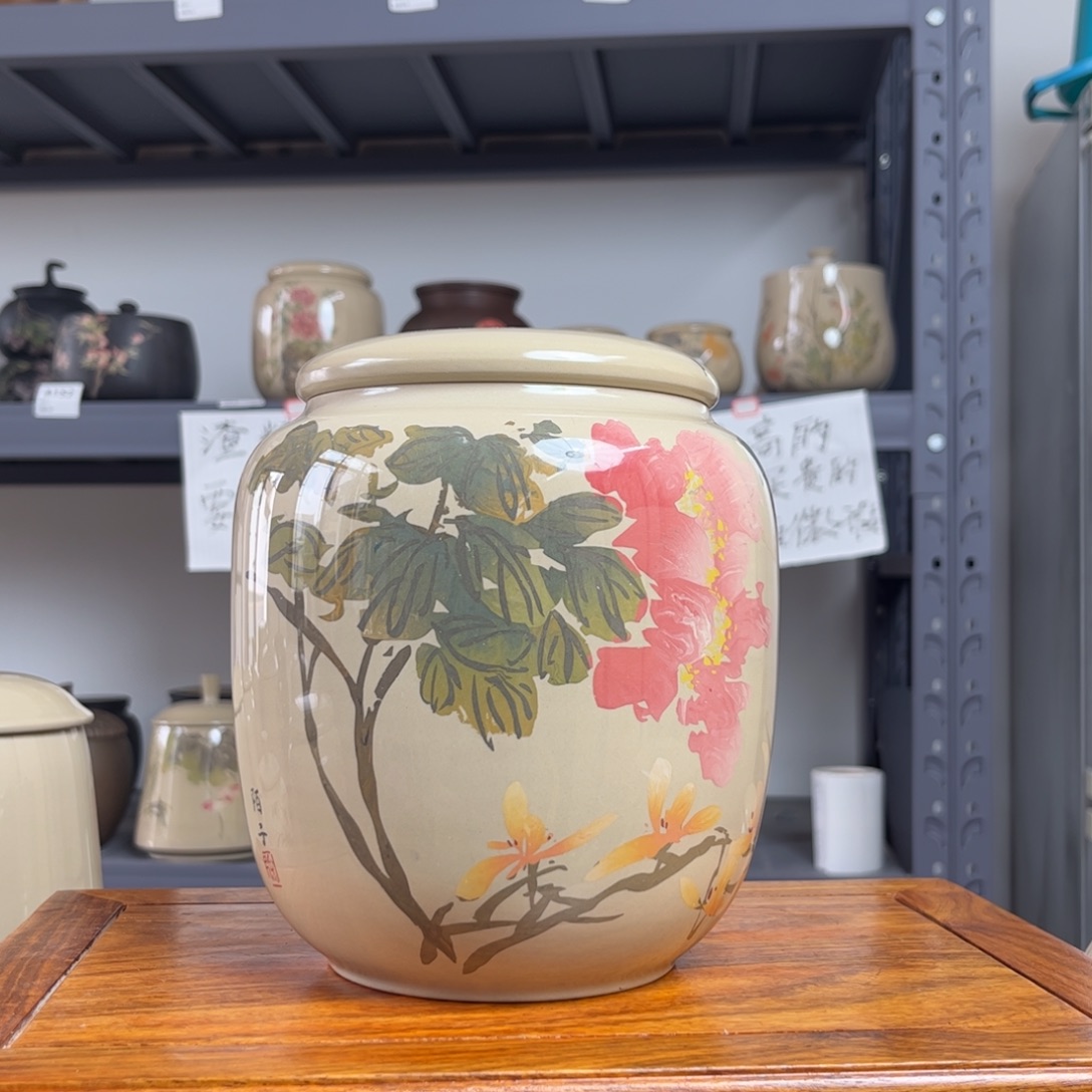 白泥水亮光存茶罐醒茶罐500g