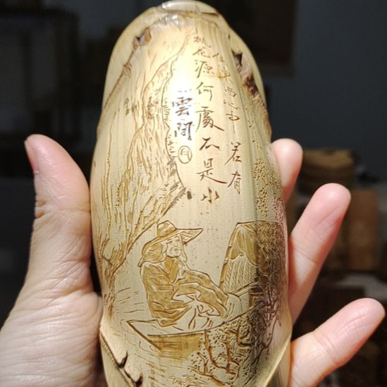 錦***鯉竹龟甲竹人物茶则