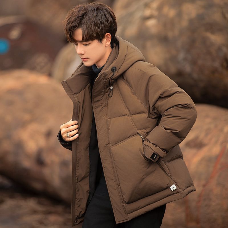 【奥莱撤柜】轻薄羽绒服男士连帽冬季2025新款休闲潮流青少年保暖