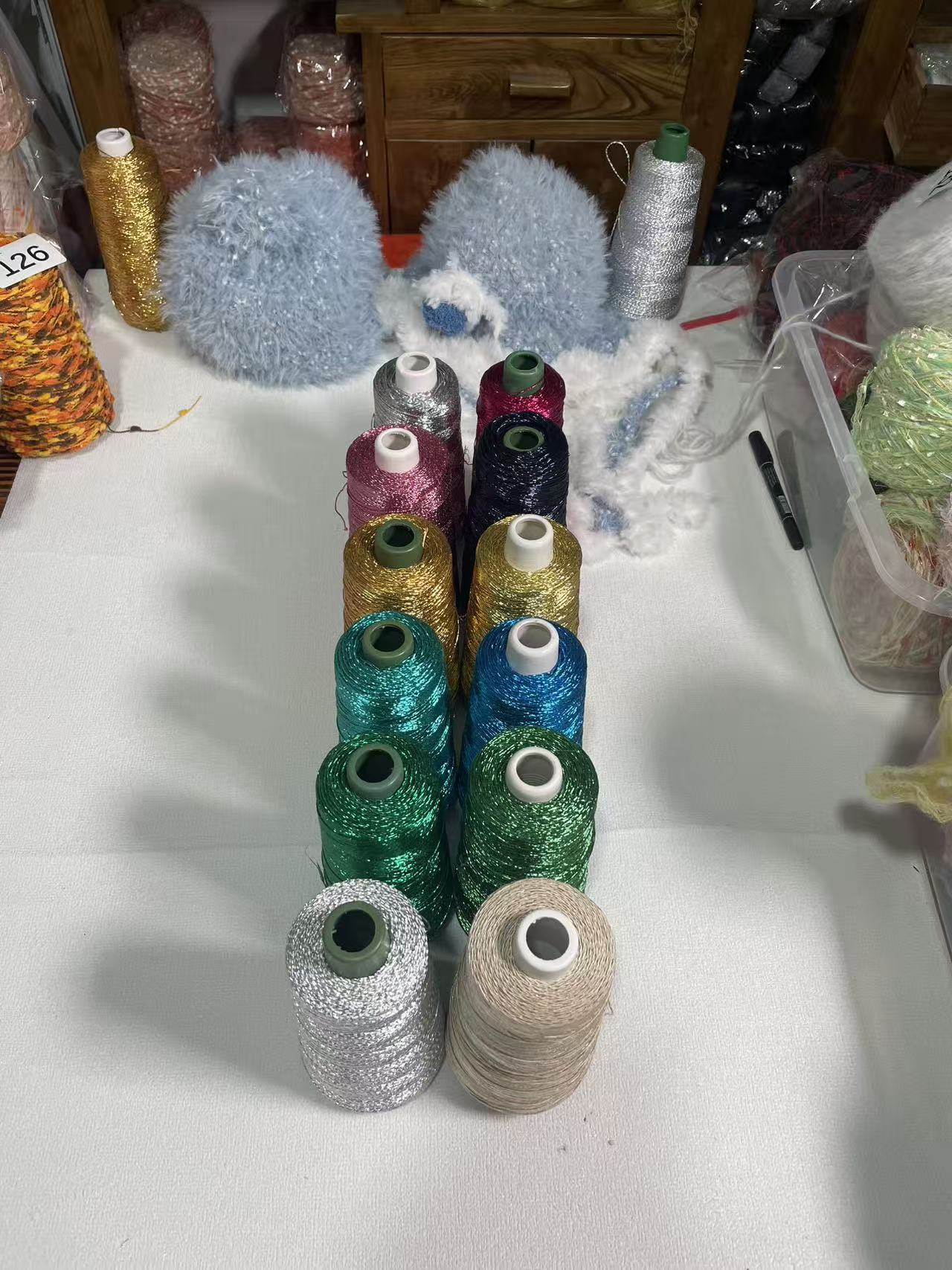 小安毛线钩包包线包芯纱银色闪银编织手工钩织配线包芯银线