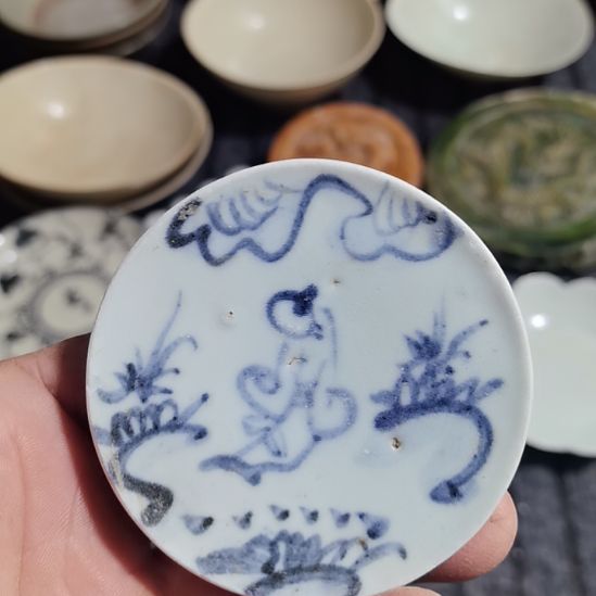 瓷片青花影青杯垫学习标本