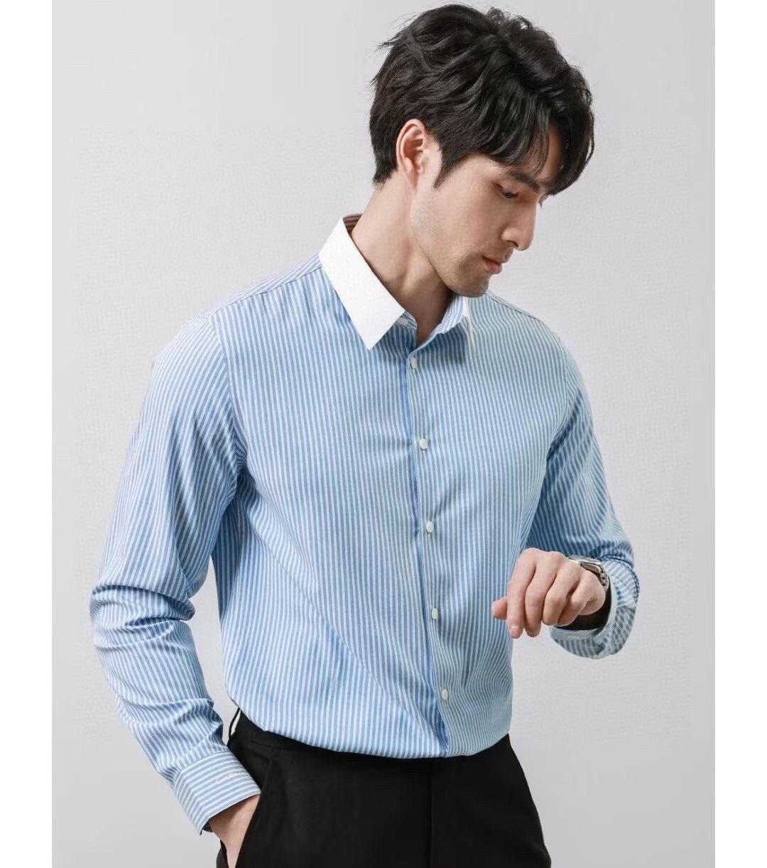 未使用 GUCCI/古驰 男女同款条纹165627男装衬衫