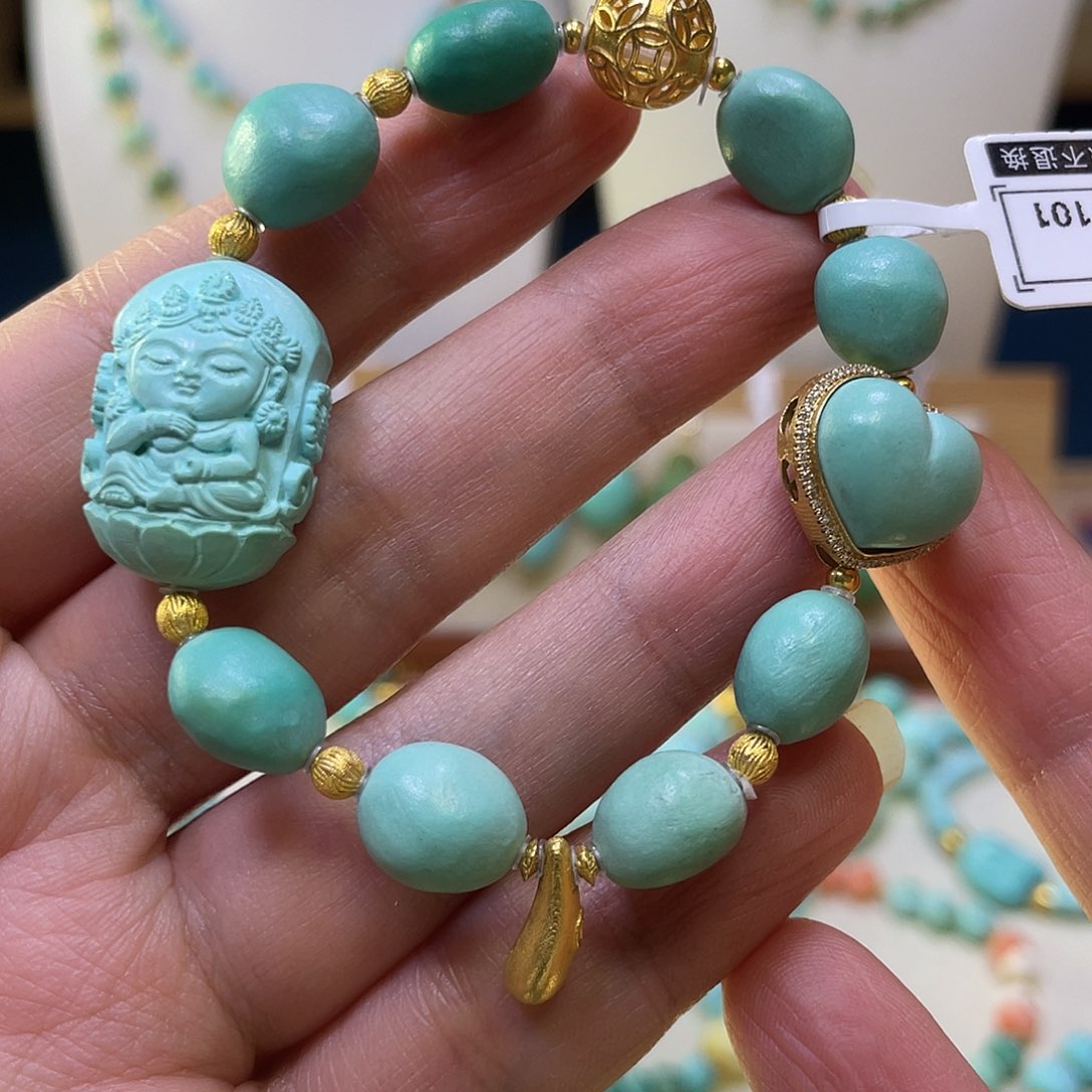 绿松石18K金镶嵌单圈