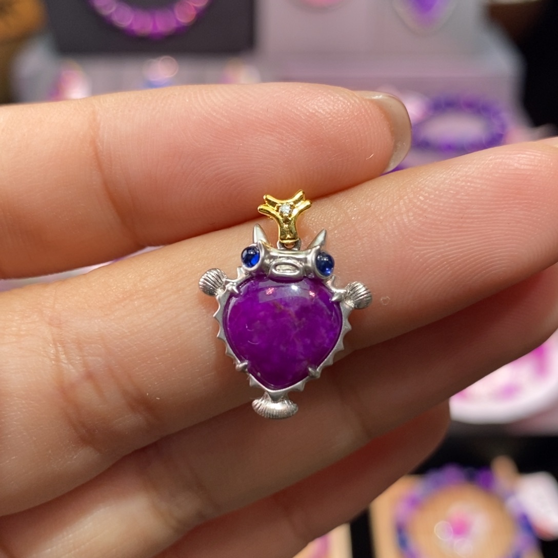 苏纪石（舒俱来）18K金镶嵌吊坠(不含链)