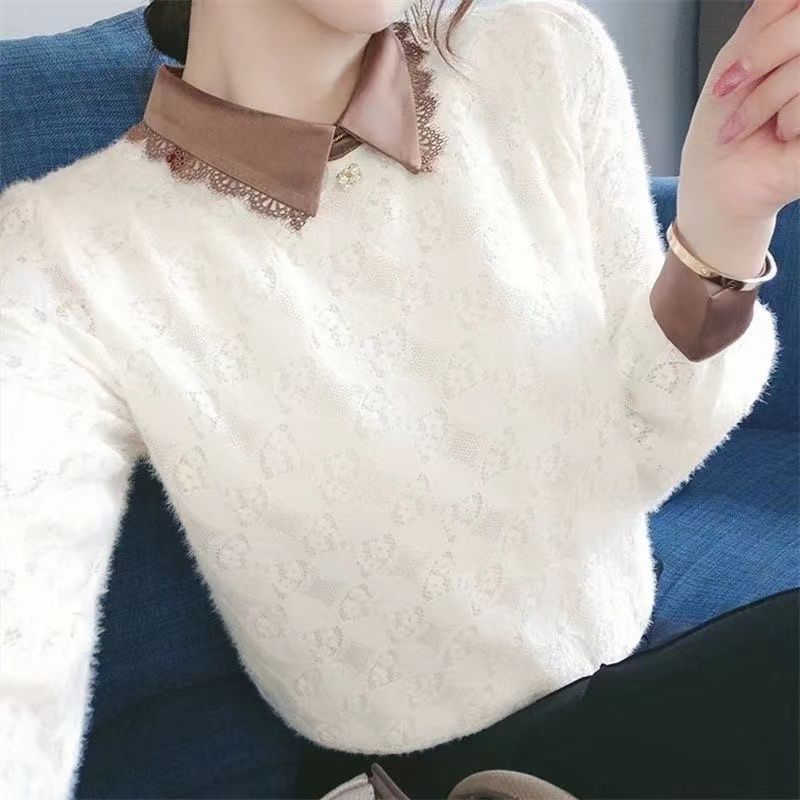 打底衫女2025秋冬新款韩版时尚修身显瘦上衣洋气百搭长袖减龄衬衫