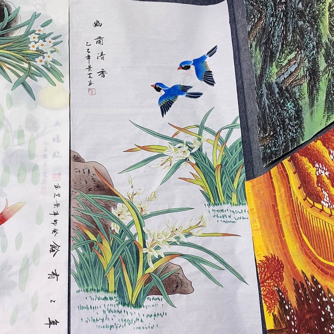 国画尺寸100✖️50三尺工笔手绘