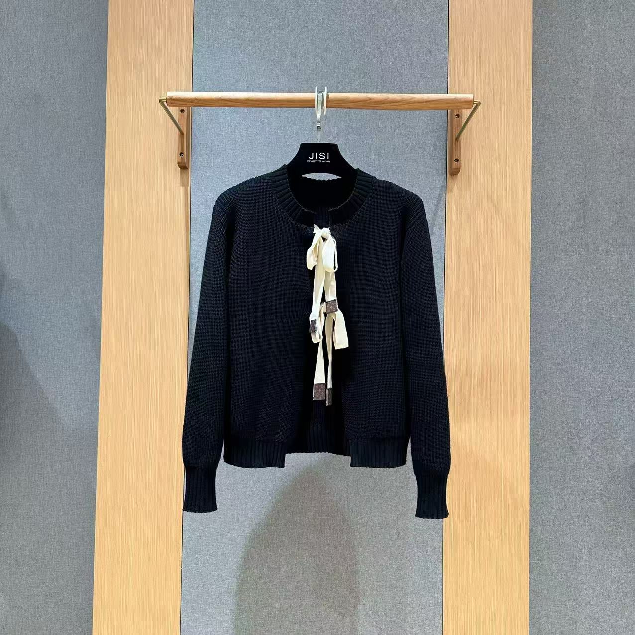JISI  滑雪系列绑带圆领针织开衫外套毛衣-MZ25877J