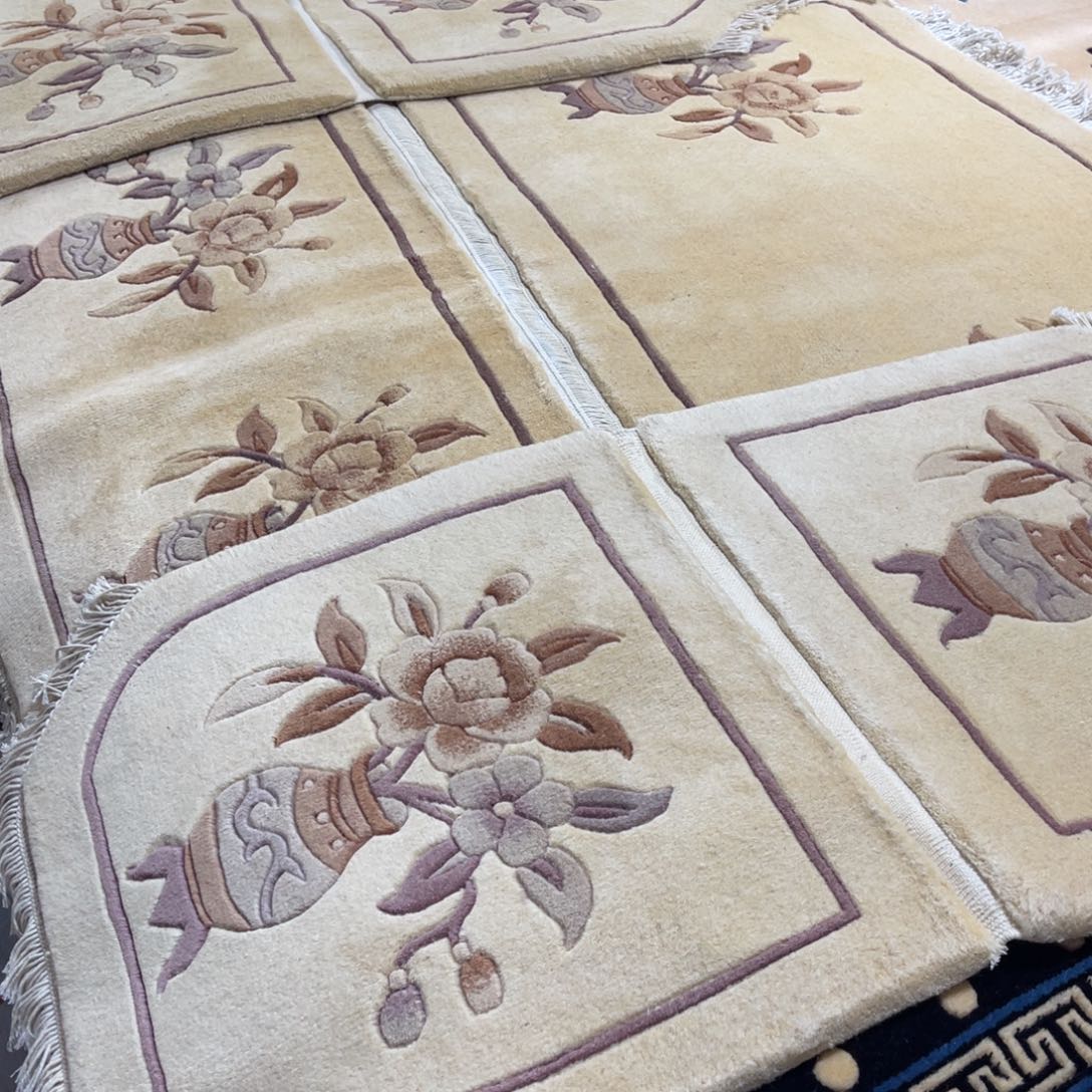 大***雷羊毛纯羊毛手工汽车坐垫一套