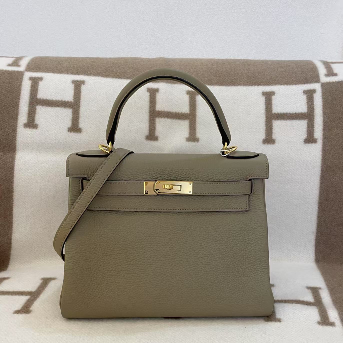 99新 Hermes/爱马仕 kelly 28 W  togo  马尔法米金扣ko0304a1