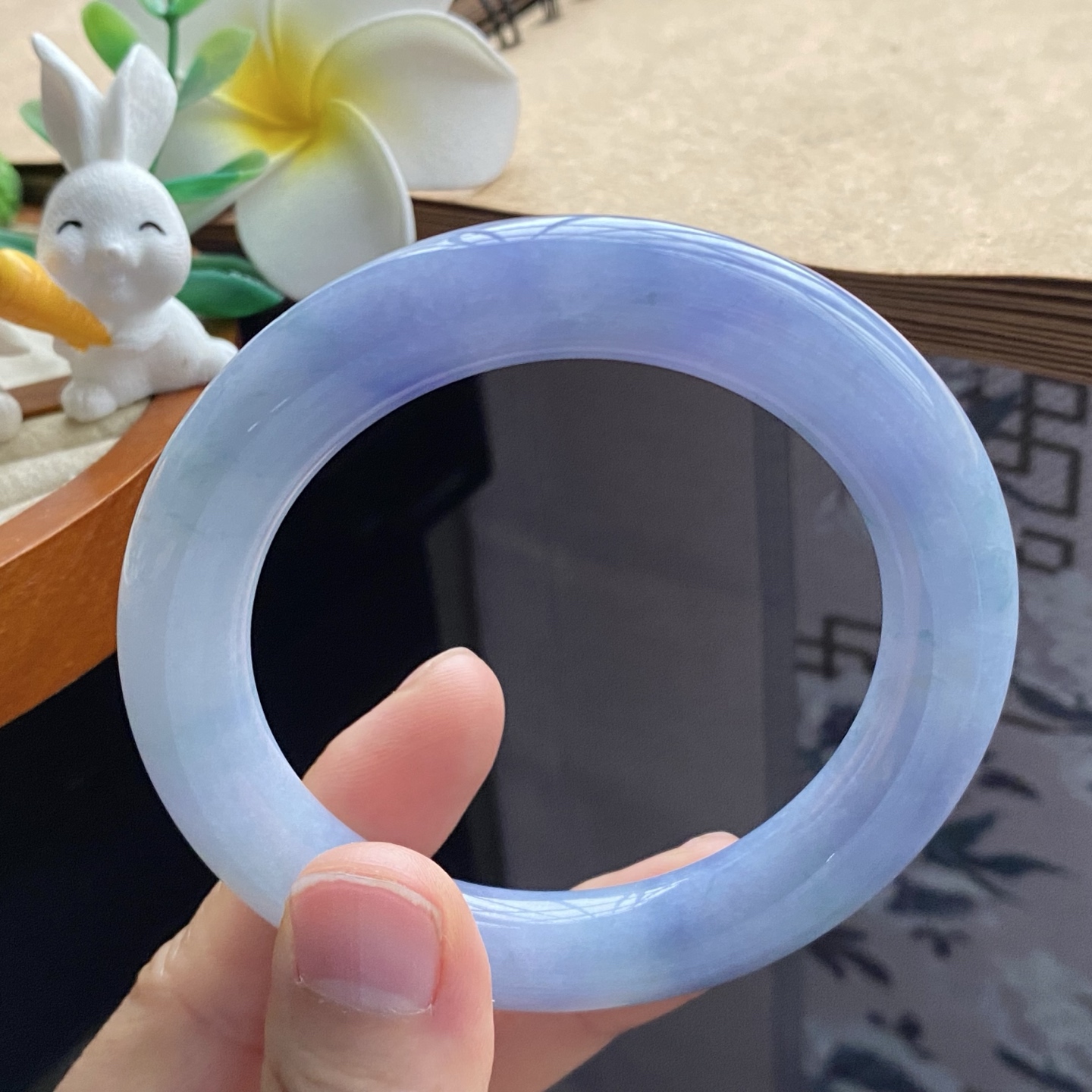 02.24批1029号56-10.9！圆条！油画感满满的蓝紫色！天然翡翠手镯