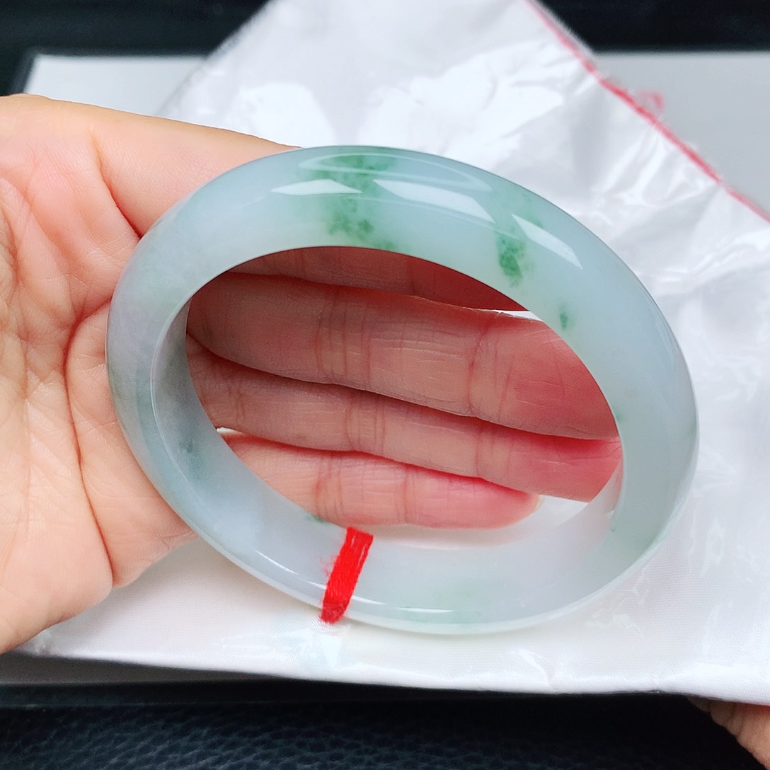 未镶嵌手镯翡翠冰胶飘绿36
