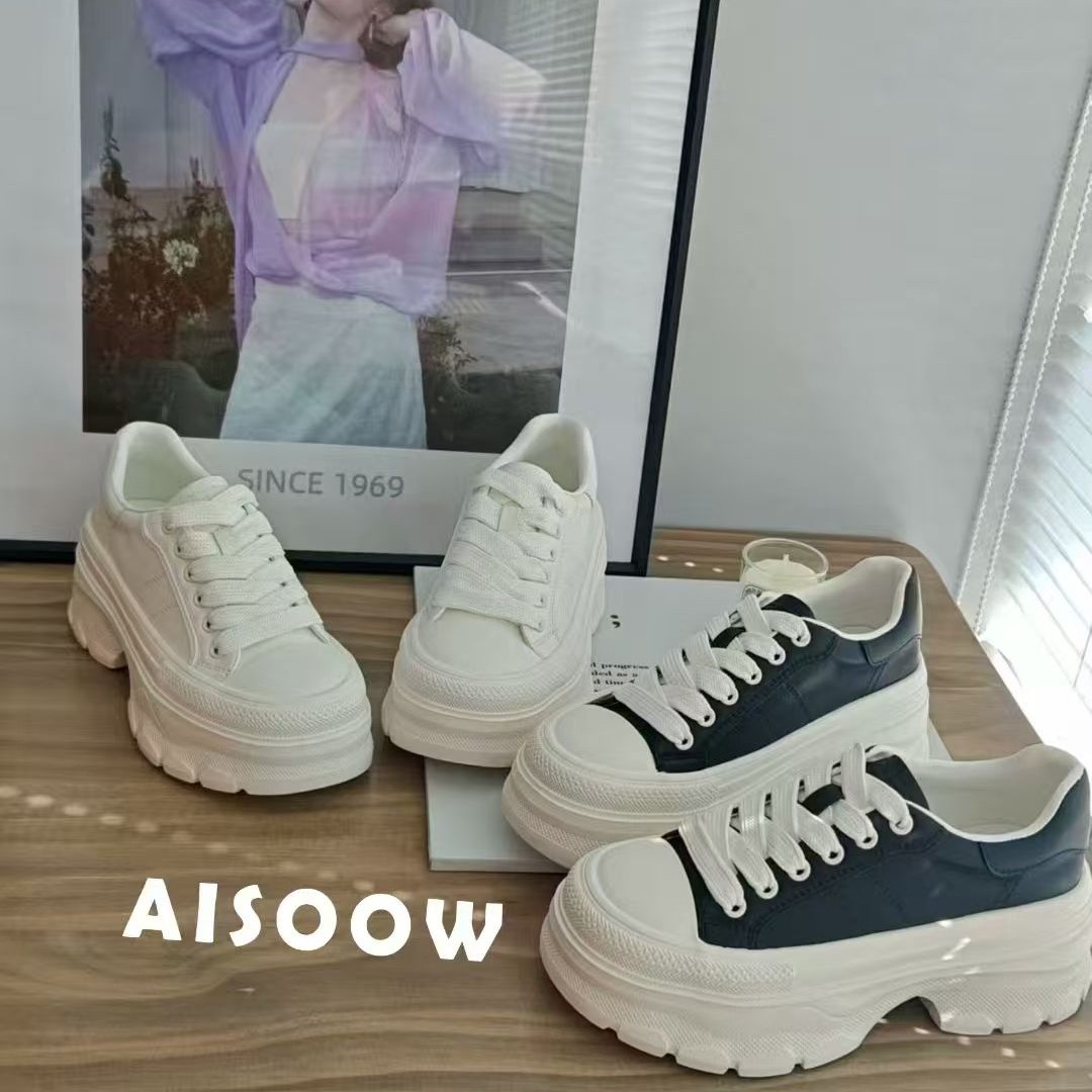 防滑百搭运动休闲鞋深口时尚休闲鞋厚底透气休闲鞋休闲风小白鞋