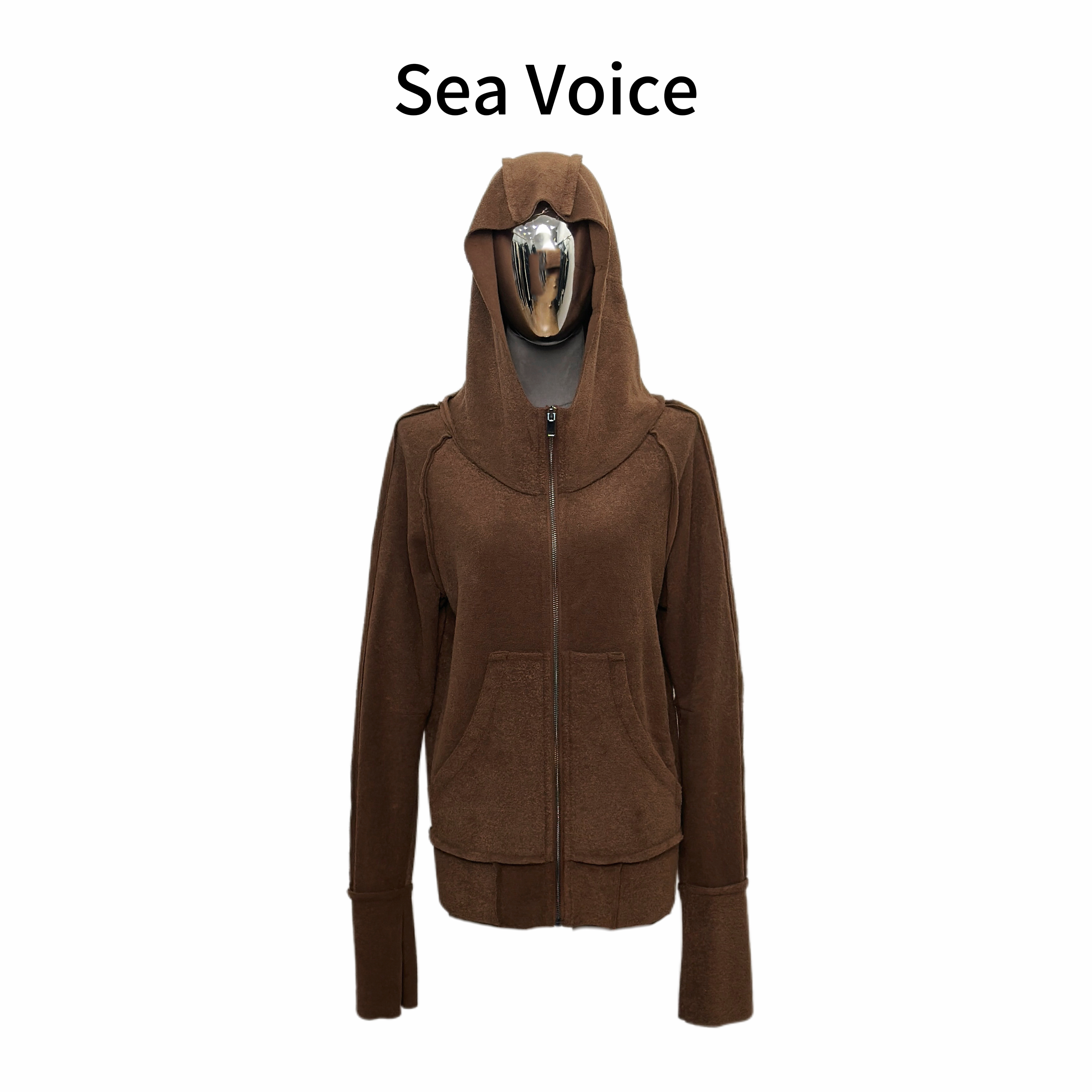 【SeaVoice】气质静奢拉绒毛面软糯拉链卫衣外套5608-226