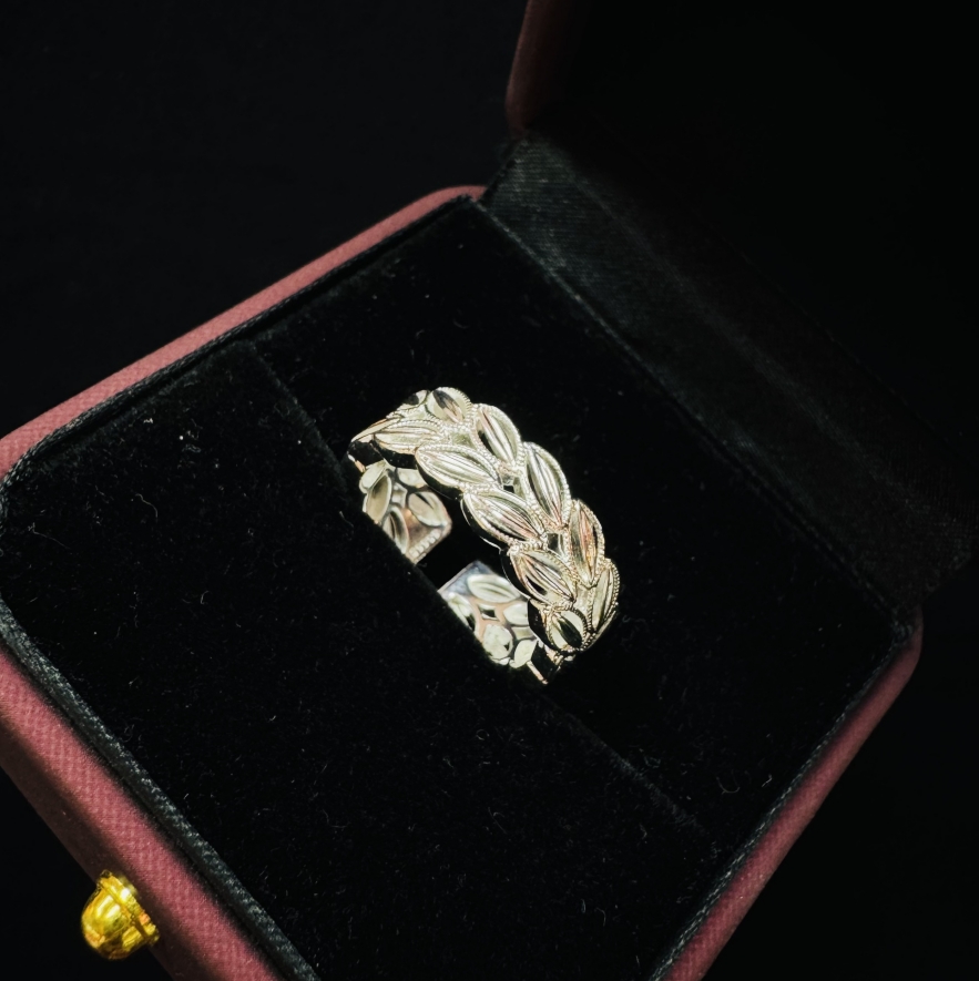 【T】足银戒指 麦穗戒指银材质足银JZ0094