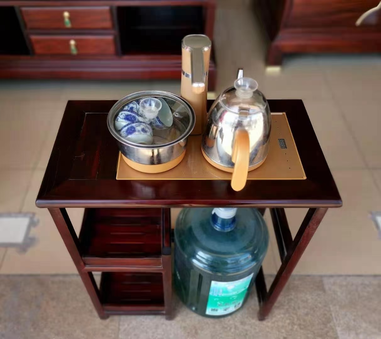 东非酸枝木茶水架：尺寸56y31x68