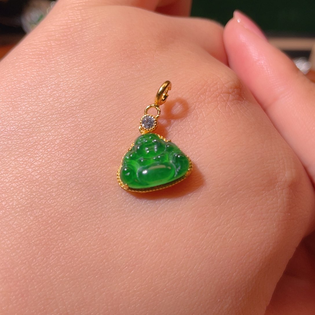 翡翠吊坠(不含链)银S925镶嵌