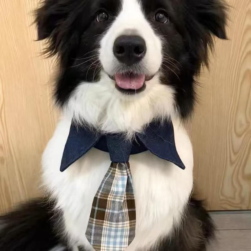 猫咪狗狗三角巾围脖口水巾围巾领带披肩格子手工围兜百搭领结饰品