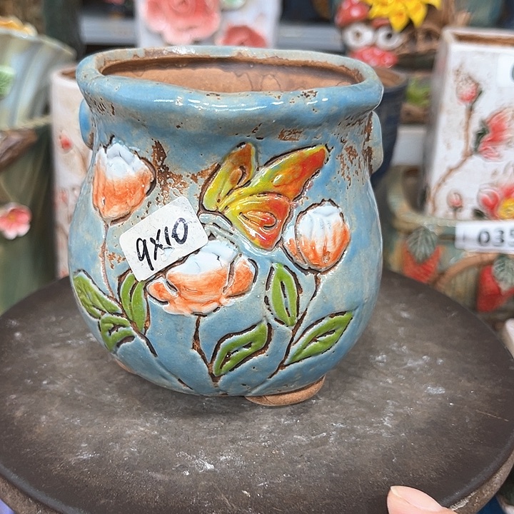 紫砂花盆粗陶材质多肉花盆