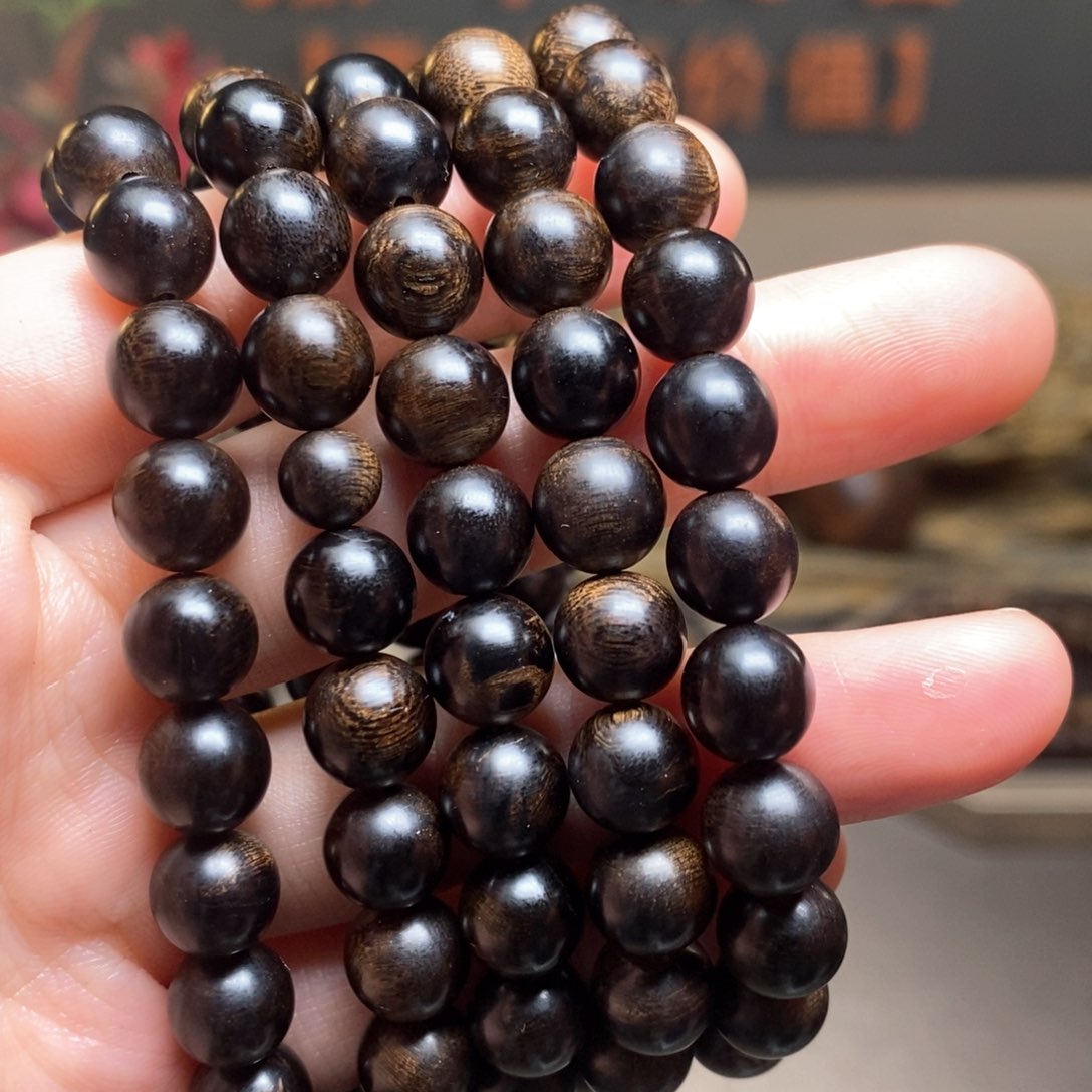 沉香手串越南芽庄白棋楠瘤疤0.8×108