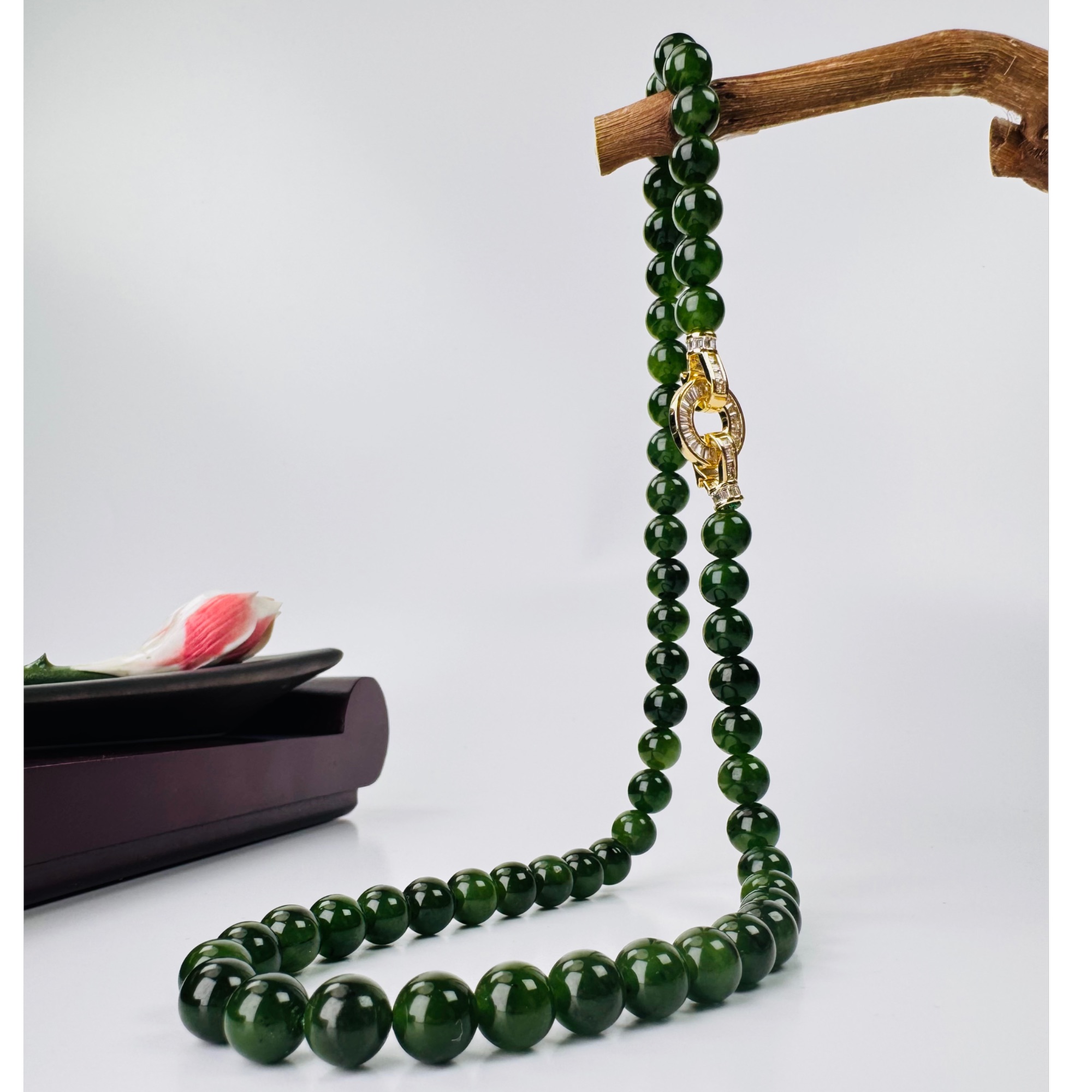 《大庆小美》和田玉碧玉项链气质百搭