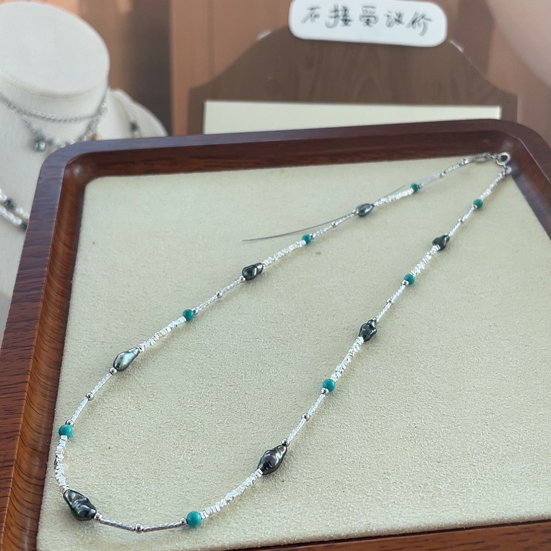 颈饰银S925镶嵌海水珍珠