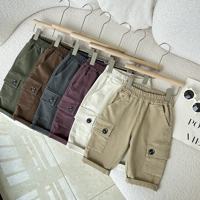 【校园工装裤】儿童秋季新款工装韩版休闲长裤纯色百搭外穿长裤潮