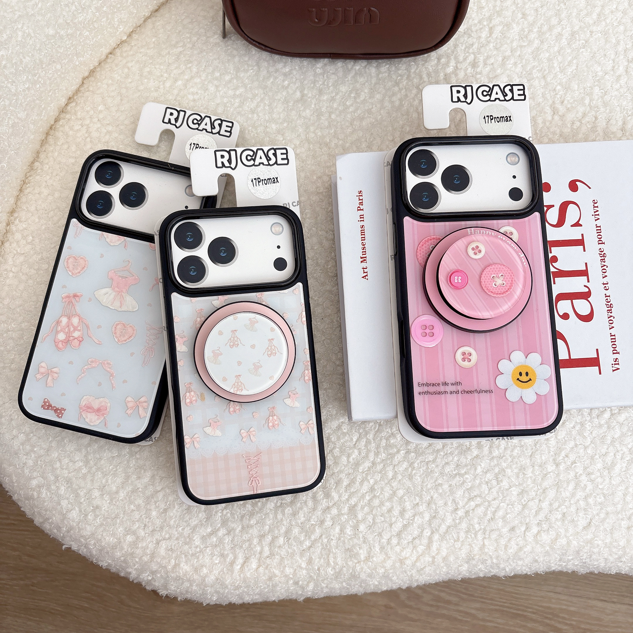 隆隆金适用苹果17手机壳雏菊芭蕾舞iPhone16promax粉色保护套15壳