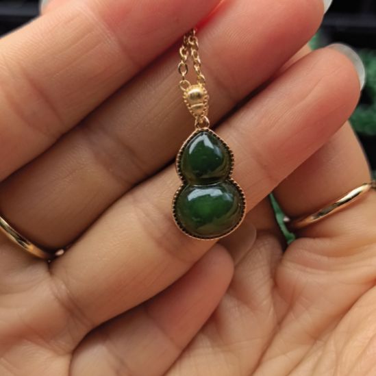 和田玉（碧玉）未镶嵌戒指吊坠