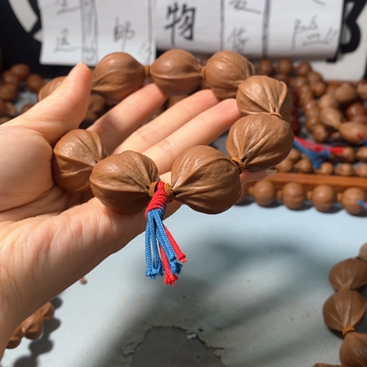 美***诺手串橄榄核0352精品4花老树王蒜头铁核9+1颗