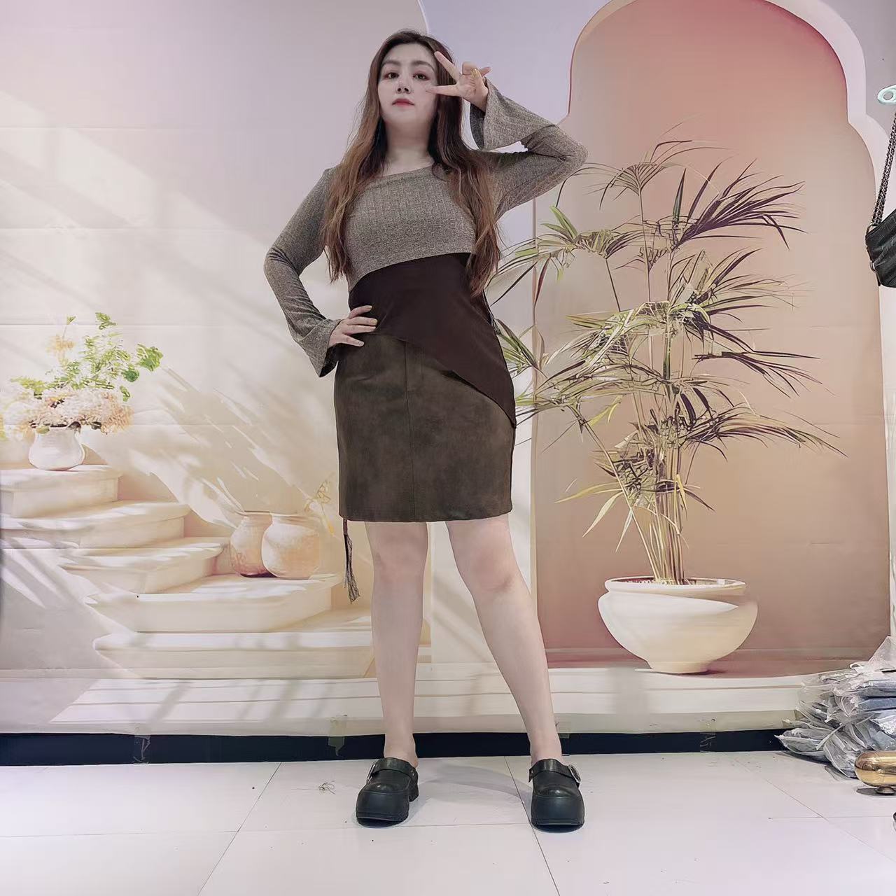 老钱风秋季百搭时尚套装气质女三件套