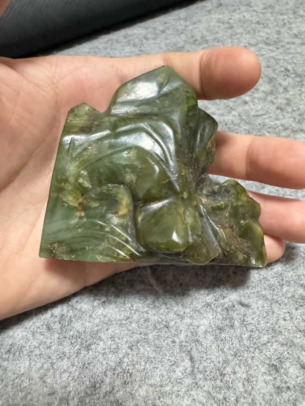 碧玉山子寿山福海